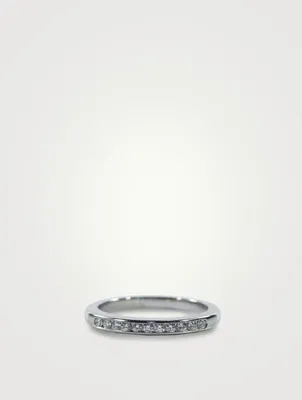 2mm Channel Set Platinum Partway Band Ring With Diamonds