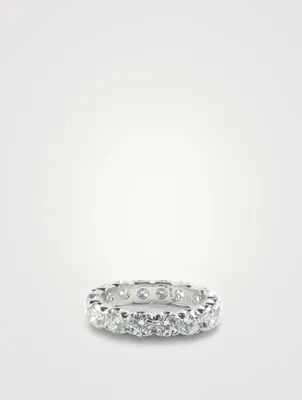 Fishtail 3.75mm Platinum Eternity Band Ring With Diamonds
