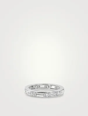 3mm Channel Set Platinum Eternity Band Ring With Diamonds