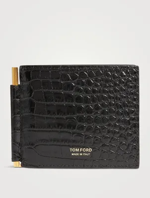 Croc-Embossed Leather Bifold Wallet