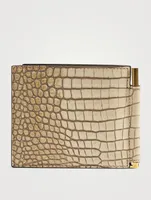 Croc-Embossed Leather Bifold Wallet