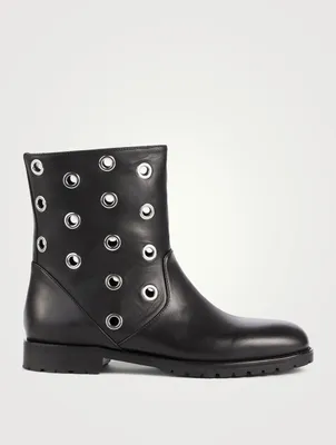 Silvaia Leather Ankle Boots With Eyelets