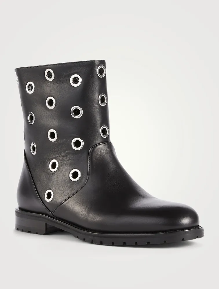 Silvaia Leather Ankle Boots With Eyelets