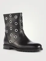 Silvaia Leather Ankle Boots With Eyelets