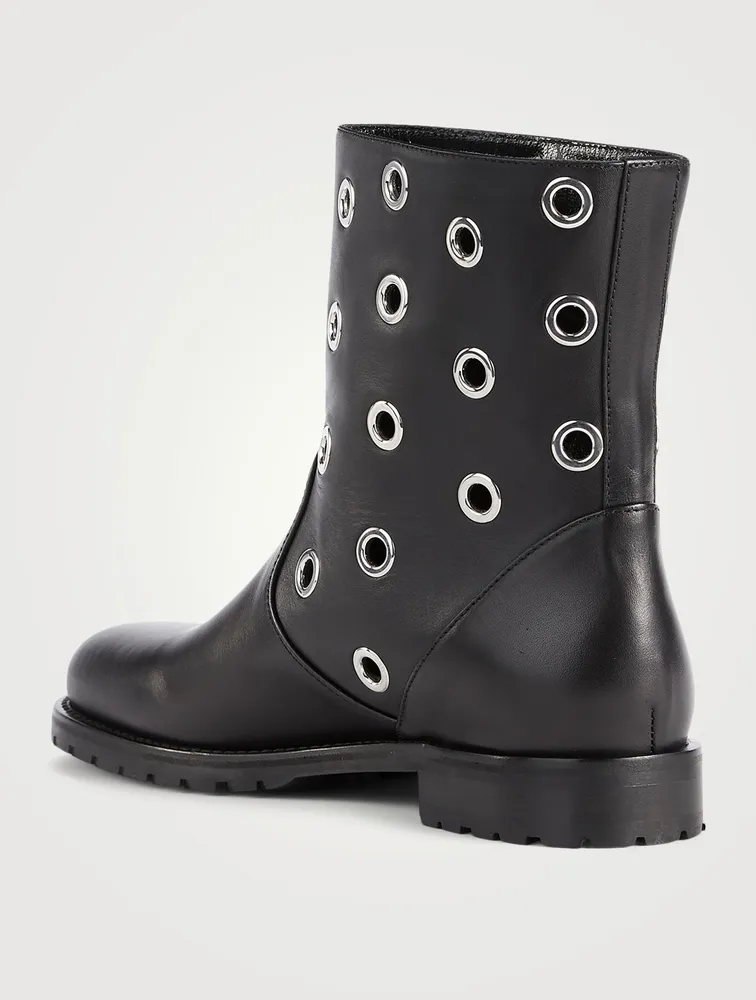 Silvaia Leather Ankle Boots With Eyelets