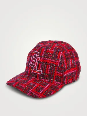 Checked Tweed Wool Baseball Cap