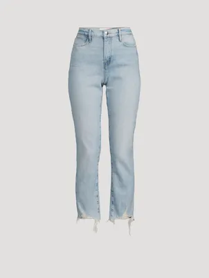 Le High Straight Jeans With Raw Edge