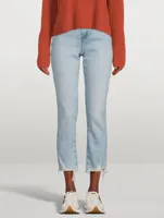 Le High Straight Jeans With Raw Edge