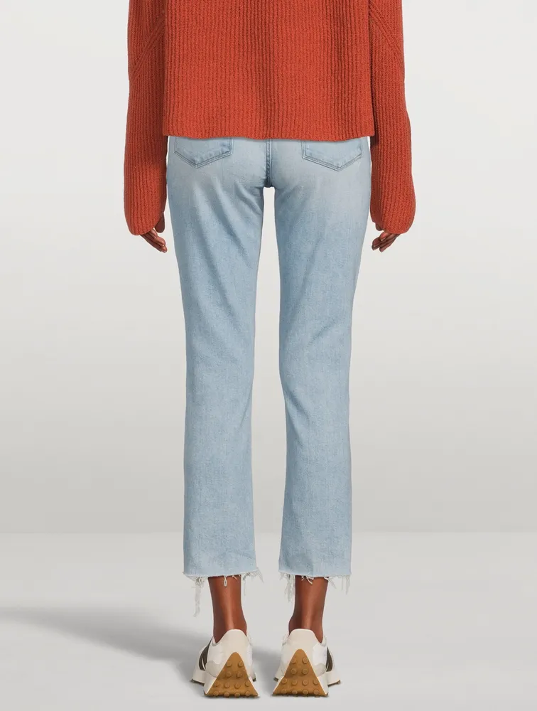 Le High Straight Jeans With Raw Edge