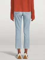 Le High Straight Jeans With Raw Edge