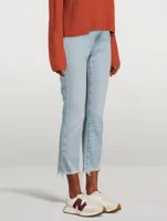 Le High Straight Jeans With Raw Edge