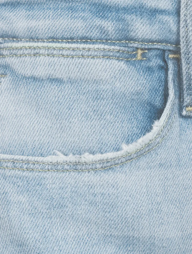 Le High Straight Jeans With Raw Edge