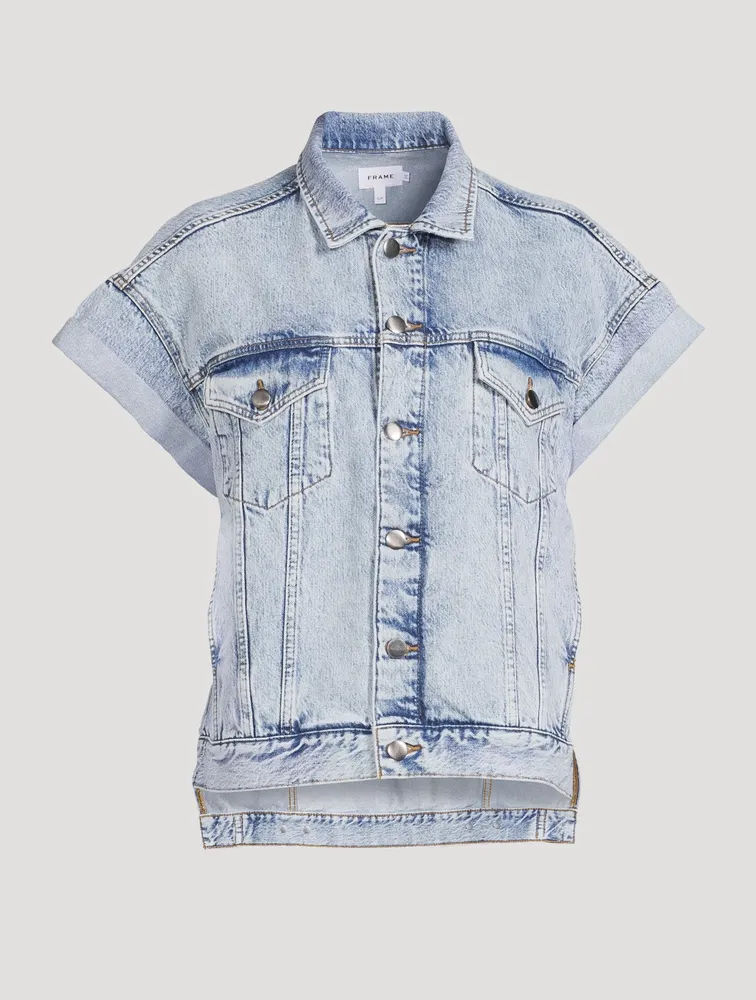 Stagger Short-Sleeve Denim Jacket