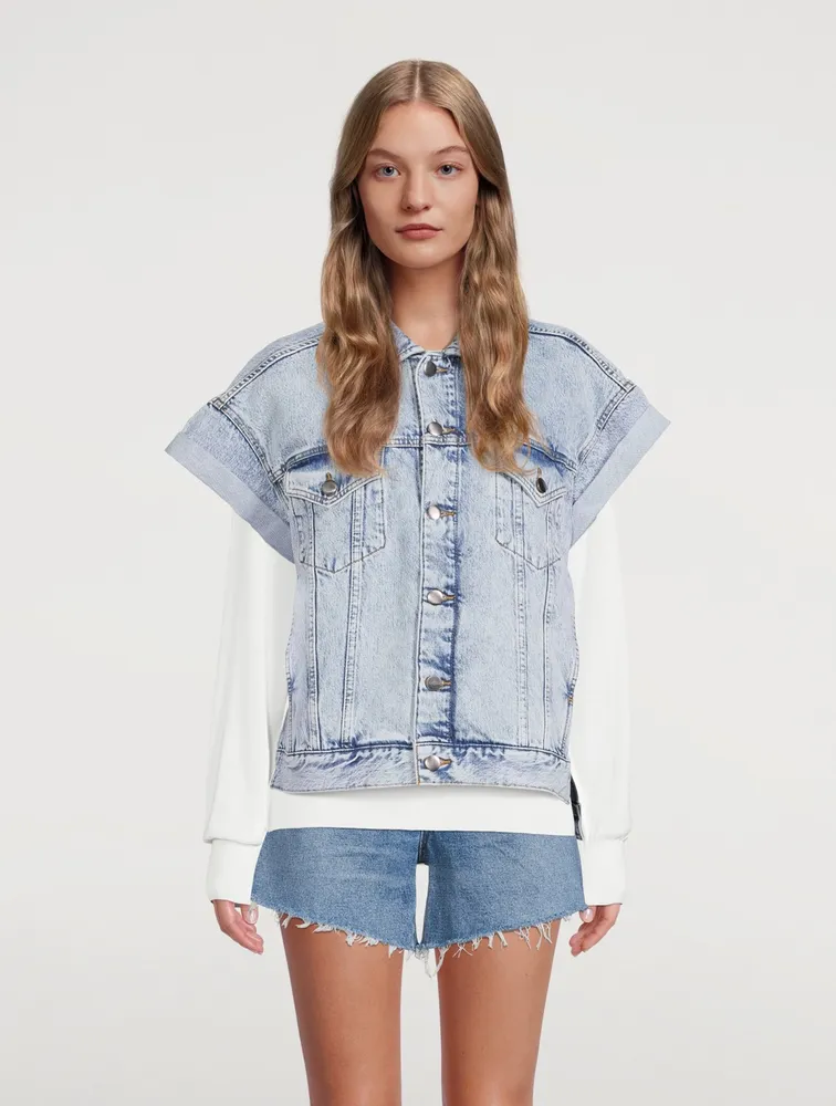 Stagger Short-Sleeve Denim Jacket