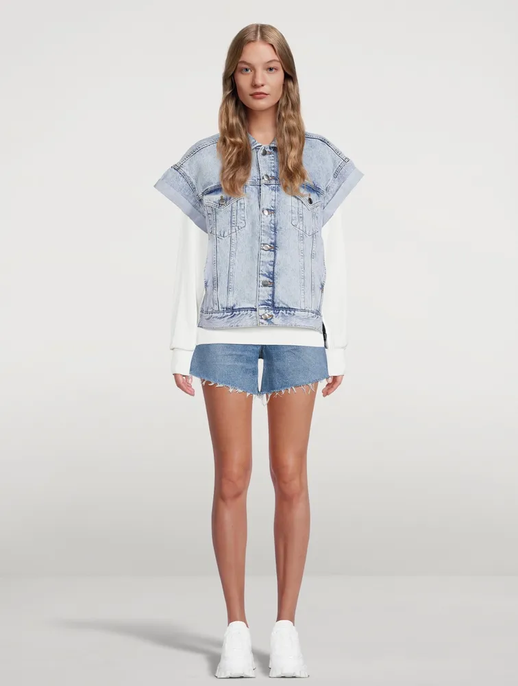 Stagger Short-Sleeve Denim Jacket