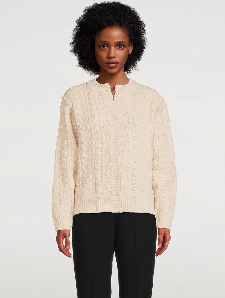 Ortwin Wool Cable-Knit Cardigan
