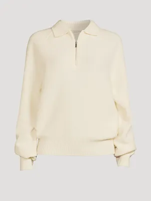 Porter Wool-Blend Zip Pullover Sweater