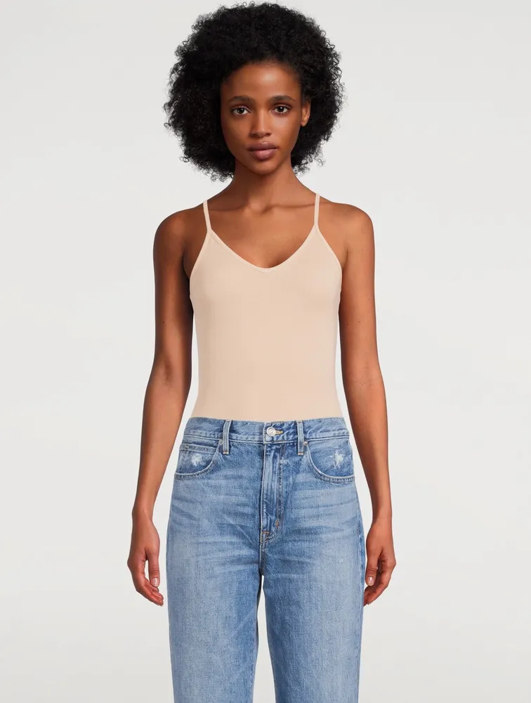 Spaghetti V-Strap Bodysuit