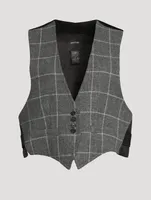 Wool Vest Grid Print
