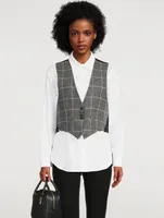 Wool Vest Grid Print