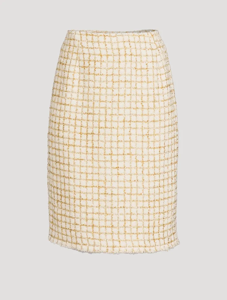Lurex Tweed Pencil Skirt