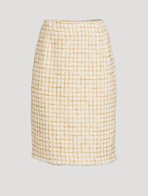 Lurex Tweed Pencil Skirt