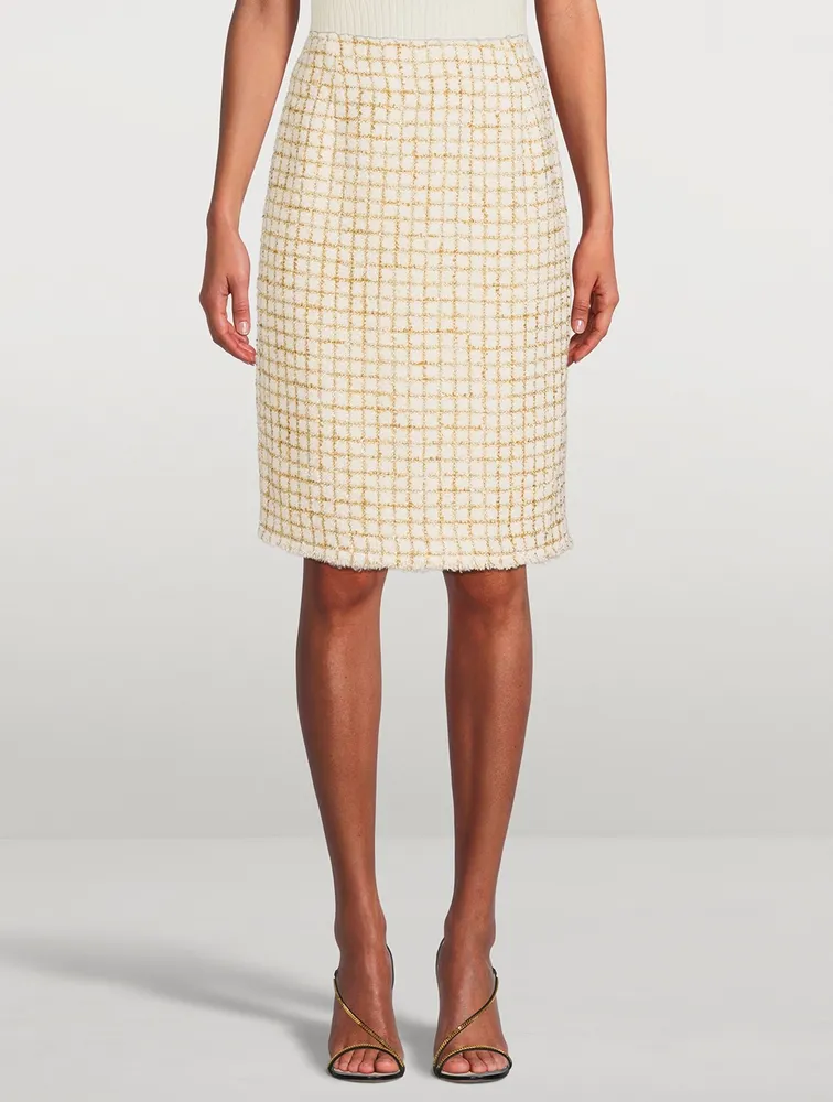 Lurex Tweed Pencil Skirt