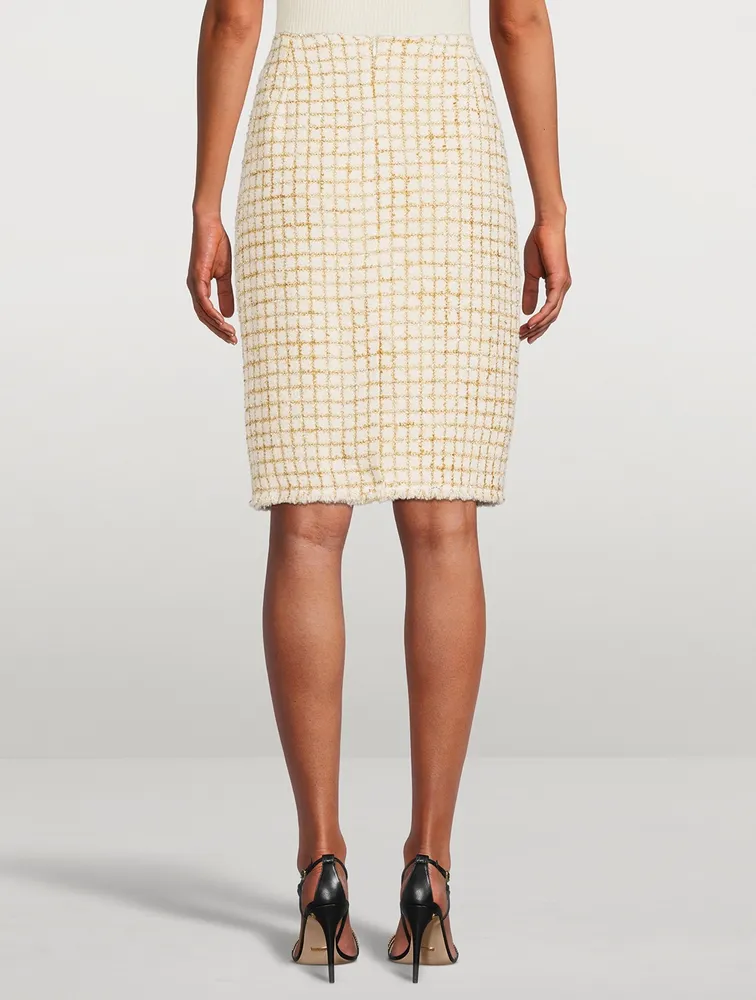 Lurex Tweed Pencil Skirt