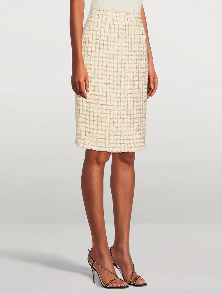Lurex Tweed Pencil Skirt