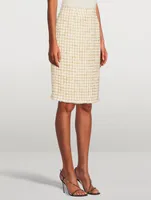 Lurex Tweed Pencil Skirt