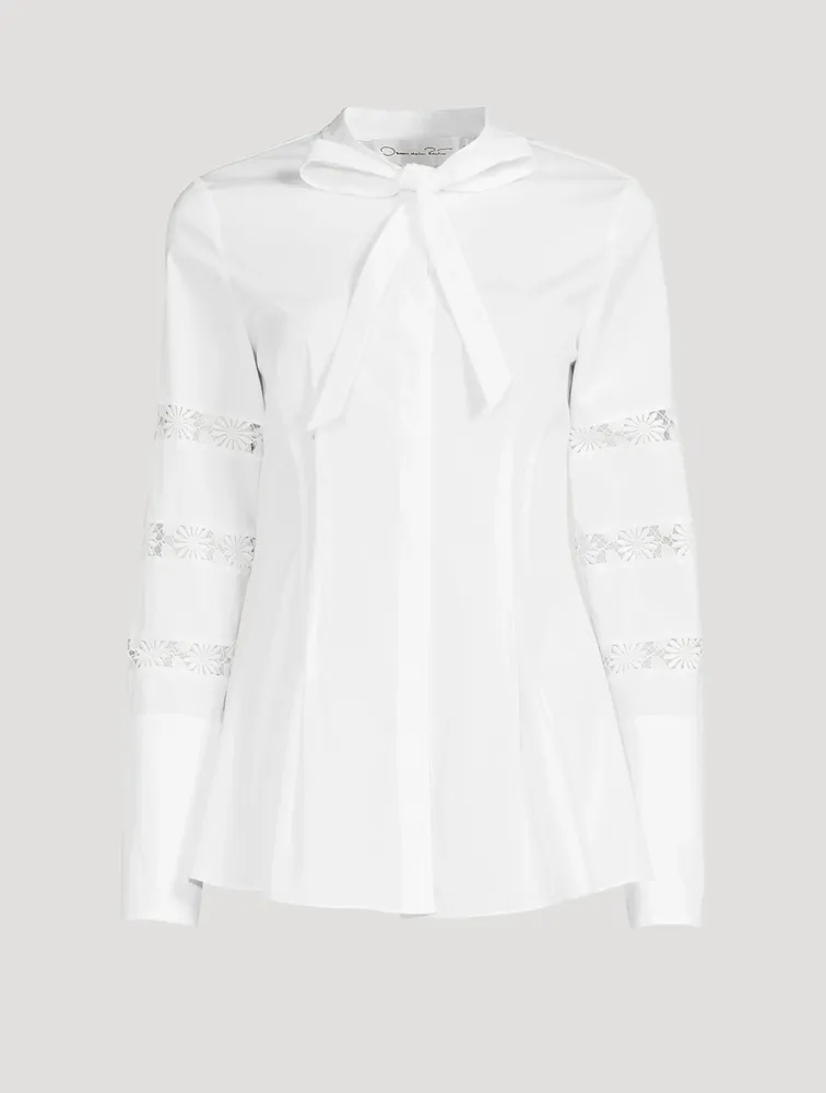 Cotton Poplin Blouse With Trim