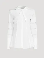 Cotton Poplin Blouse With Trim