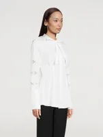 Cotton Poplin Blouse With Trim