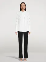 Cotton Poplin Blouse With Trim