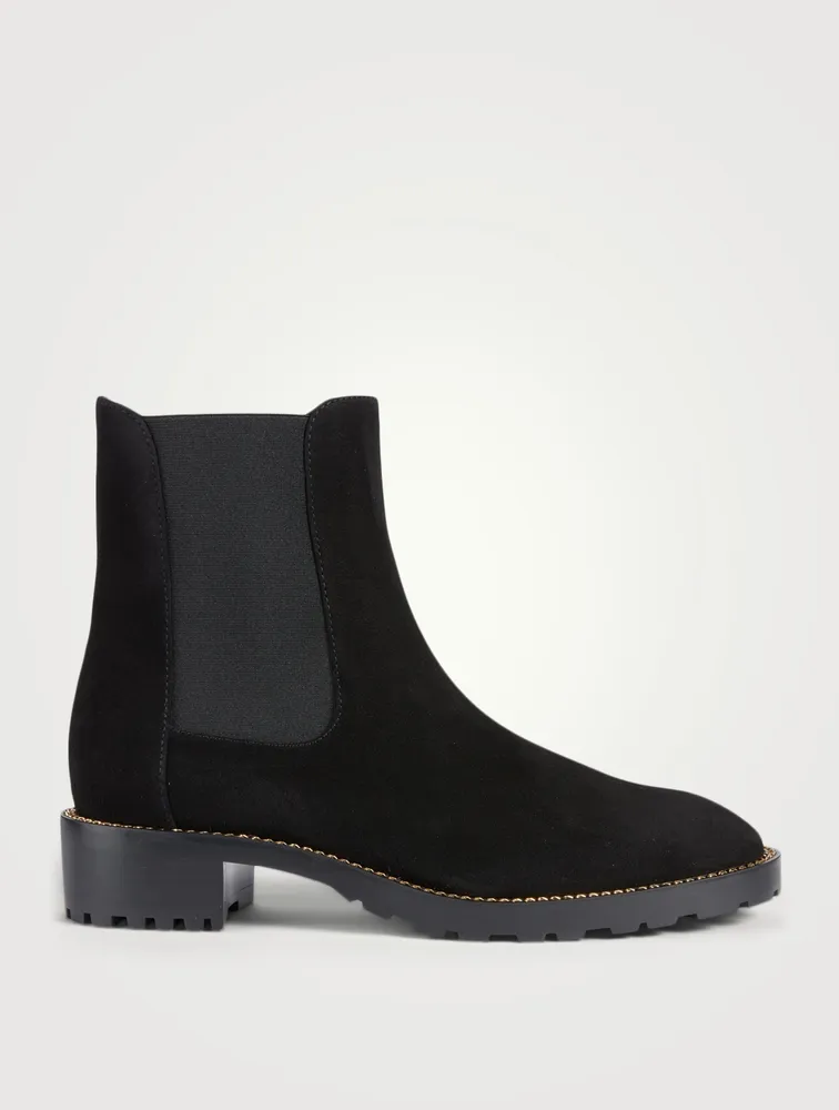 Kolbie Chain-Trimmed Suede Chelsea Boots
