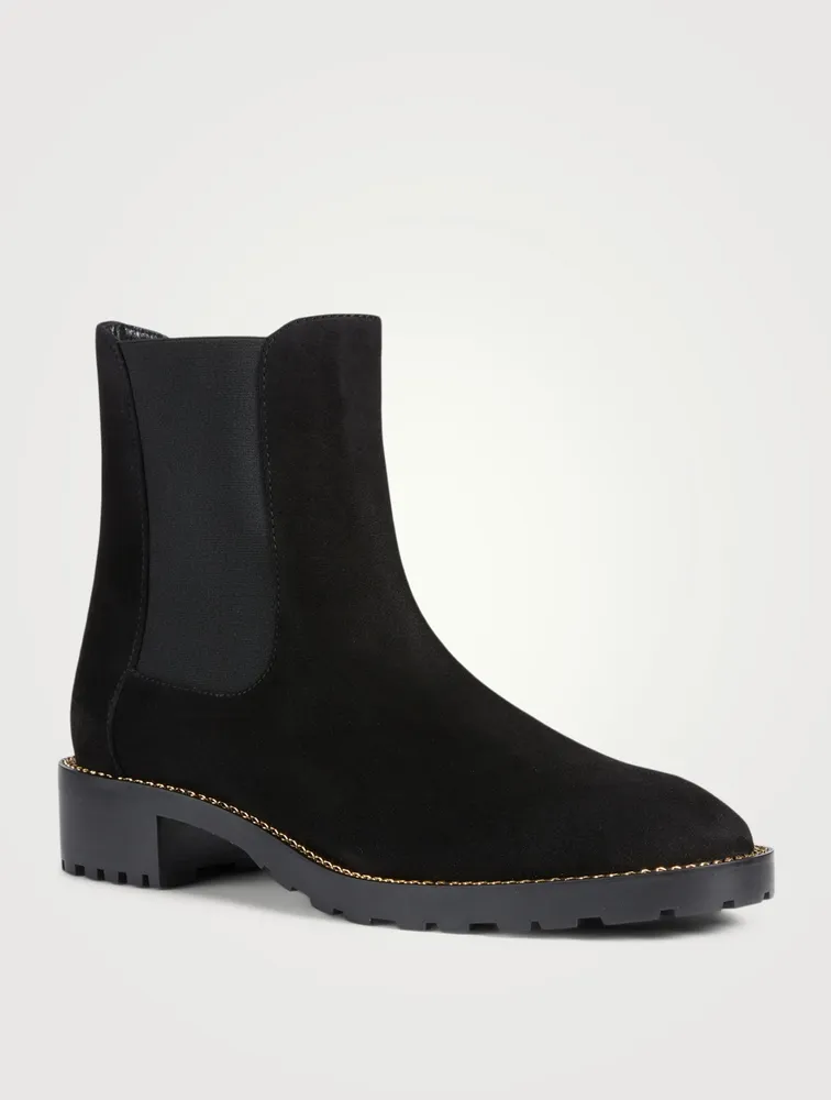 Kolbie Chain-Trimmed Suede Chelsea Boots