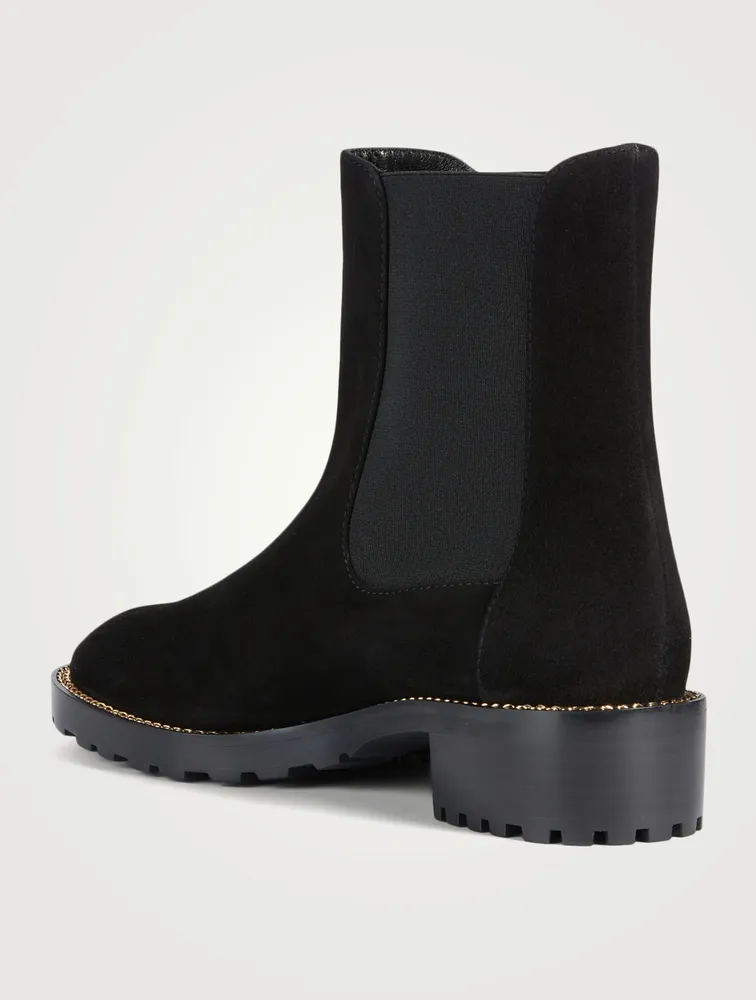 Kolbie Chain-Trimmed Suede Chelsea Boots