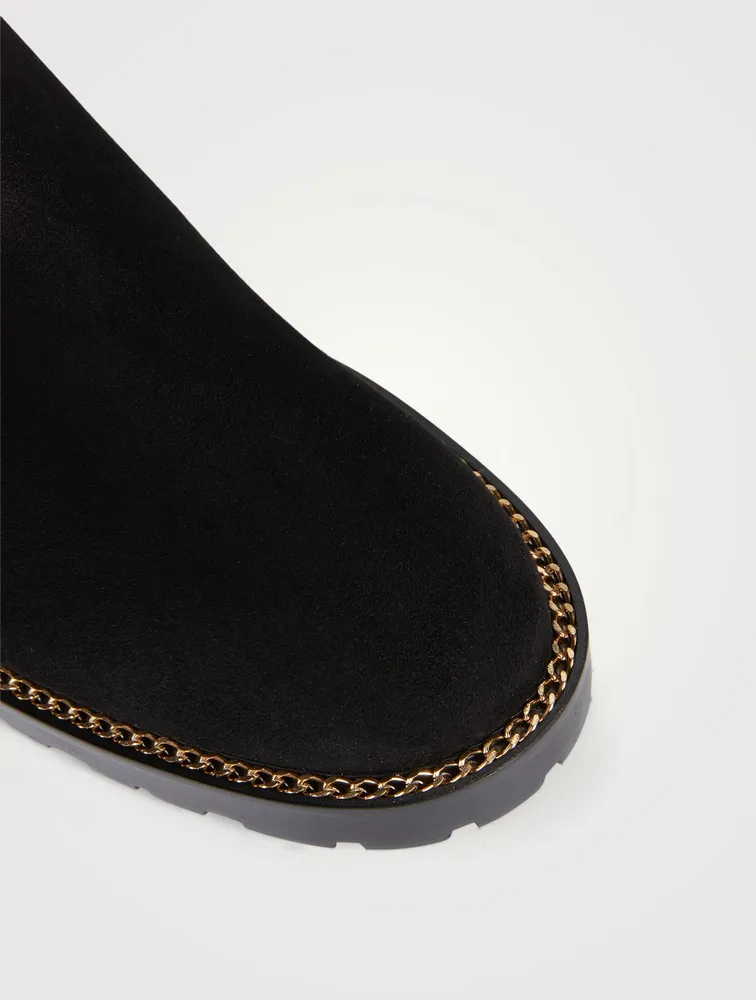 Kolbie Chain-Trimmed Suede Chelsea Boots