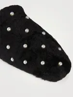 Jude Chill Shearling Mules with Pearls