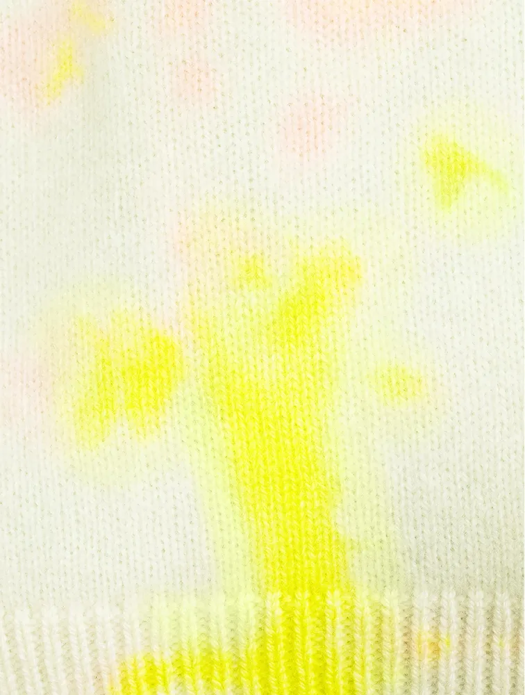 Cashmere Cardigan In Tie-Dye Print