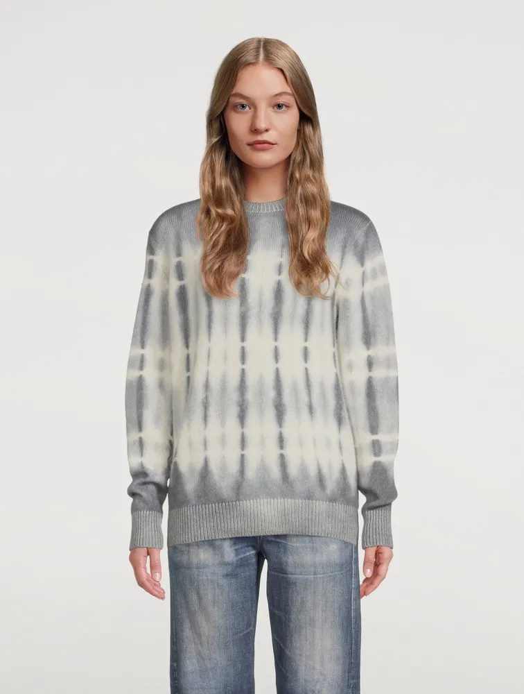 Wire Cashmere Sweater In Tie-Dye Print