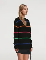 Mr Robin Cashmere Sweater In Striped Print