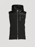 Whitemud Quilted Down Vest With Leather Hood