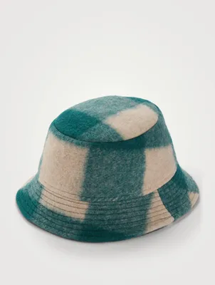 Haley Wool-Blend Bucket Hat Check Print