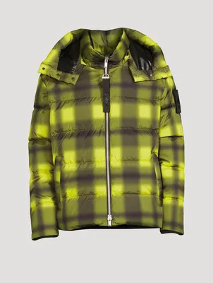 Oar River Down Puffer Jacket Plaid Print