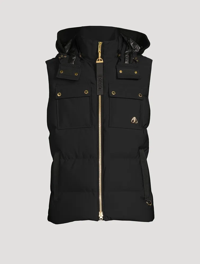 AllSaints Naro Leather Puffer Vest