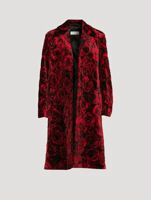 Rolta Velvet Coat Rose Print