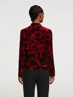 Chiala Velvet Turtleneck Rose Print