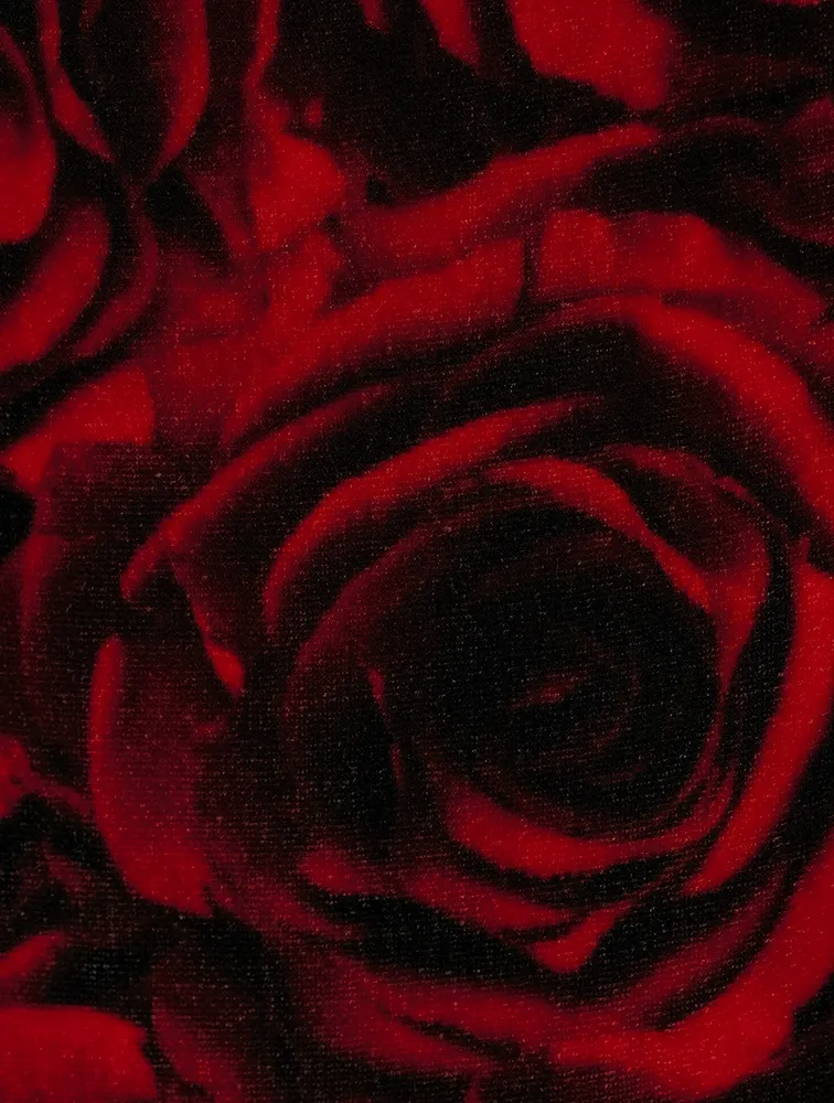 Chiala Velvet Turtleneck Rose Print