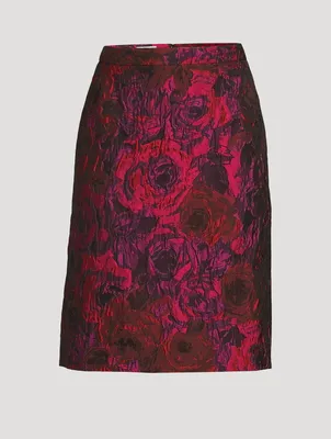 Santony Rose Jacquard Pencil Skirt